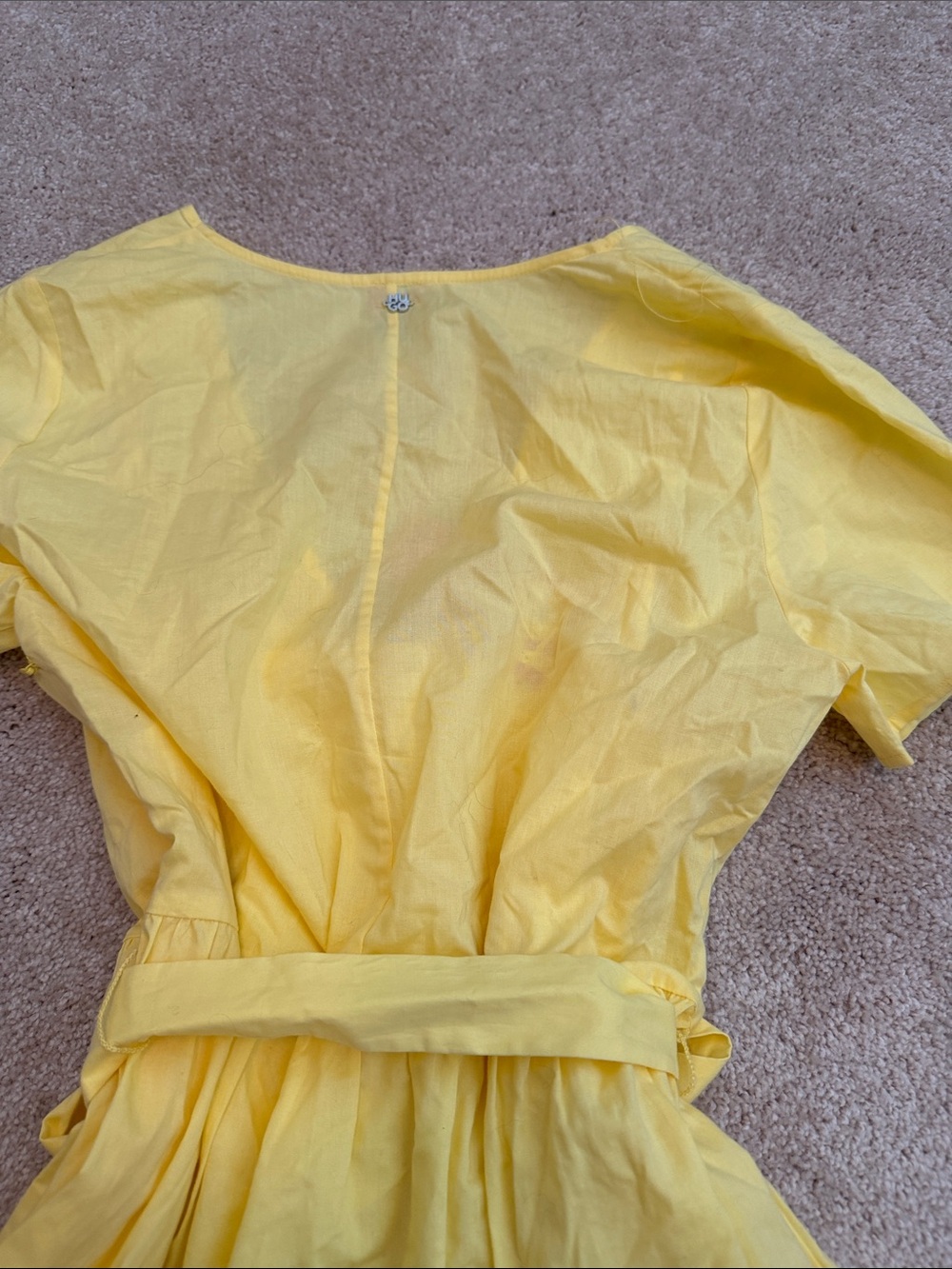 HUGO Bright Yellow Wrap Mini Dress - Picture 4 of 4